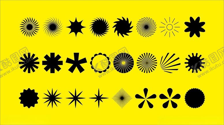 编号：53662604250215321068【酷图网】源文件下载-多样黑色几何图案集合