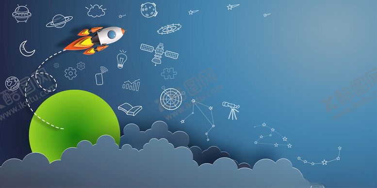 编号：33694009151921236020【酷图网】源文件下载-太空探索主题插画