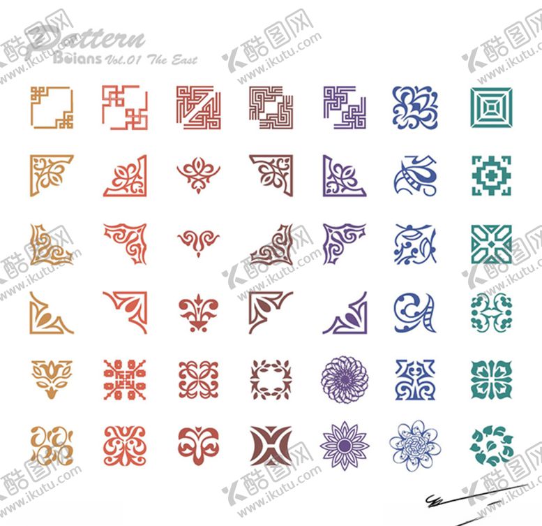 编号：83092606271624189507【酷图网】源文件下载-中国风传统复古花纹矢量