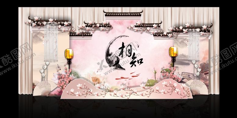 编号：63954010022027562593【酷图网】源文件下载-中式婚礼场景粉色