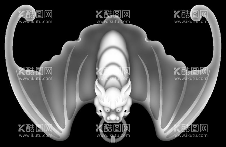 编号：55578612020517185873【酷图网】源文件下载-蝙蝠精雕图 灰度图 