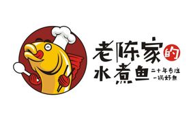 正负形鱼剪影LOGO