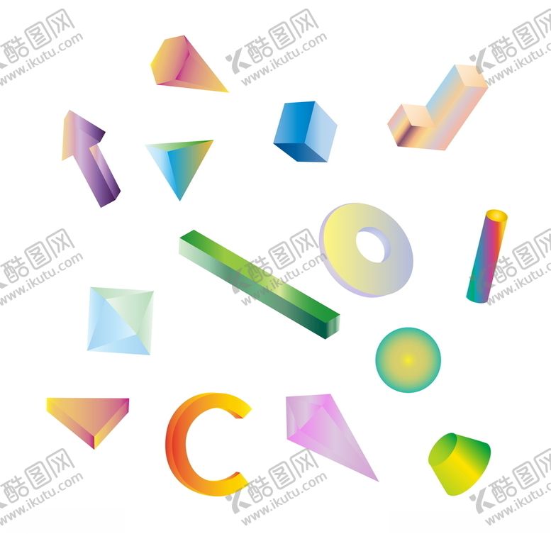 编号：98975709280201521205【酷图网】源文件下载-彩色卡通立体几何