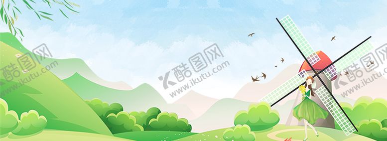 编号：67778010181251394976【酷图网】源文件下载-约惠春天绿色背景