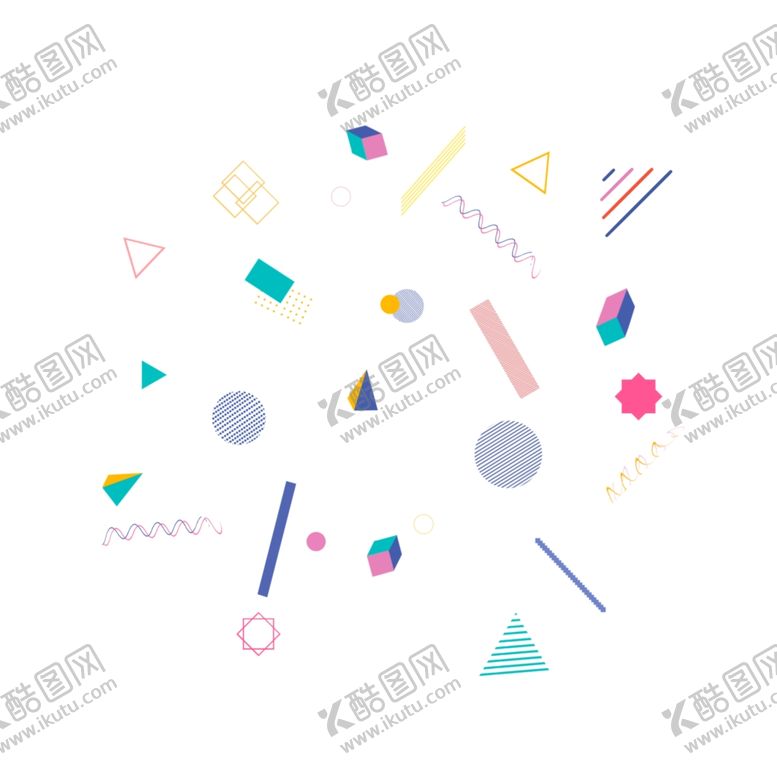 编号：87817009170843564290【酷图网】源文件下载-孟菲斯风格时尚潮流几何点线面