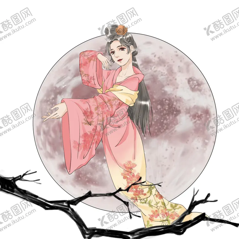 编号：14360406232301298000【酷图网】源文件下载-女性人物古风嫦娥卡通素材