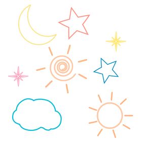 活泼彩色霓虹风格星体