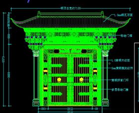 一套中式仿古庭院大门