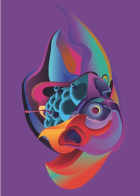 抽象炫彩液态图案