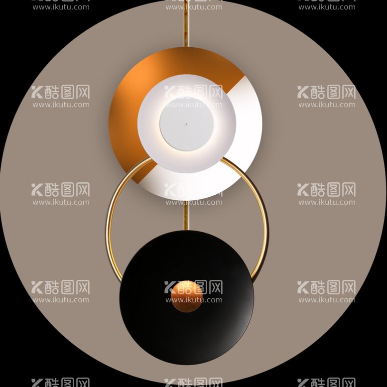编号：36720312021558396711【酷图网】源文件下载-轻奢几何圆环圆球挂画装饰画