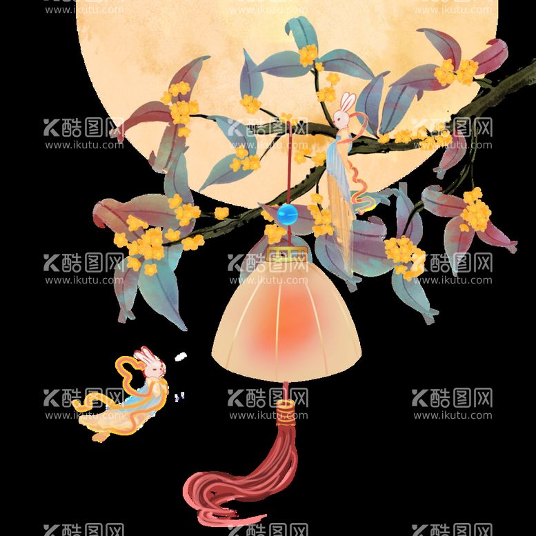 编号：92830509190653129278【酷图网】源文件下载-中秋桂花灯笼素材