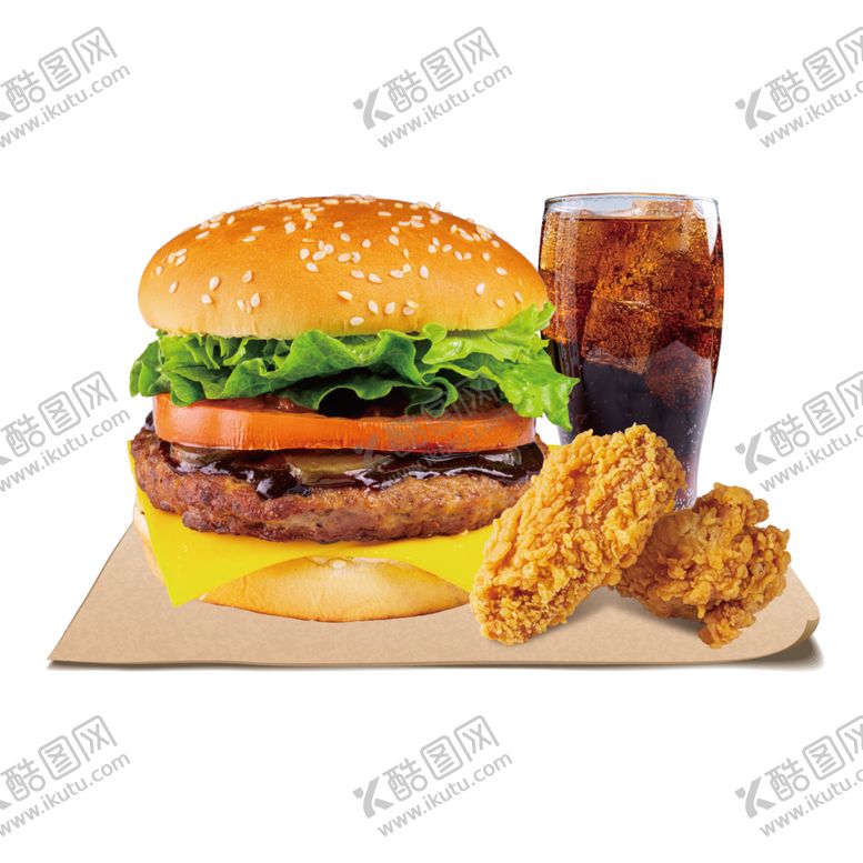 编号：22062112182236519853【酷图网】源文件下载-金牌牛肉堡餐图片