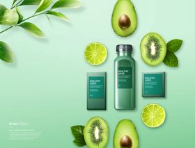 绿色化妆品海报