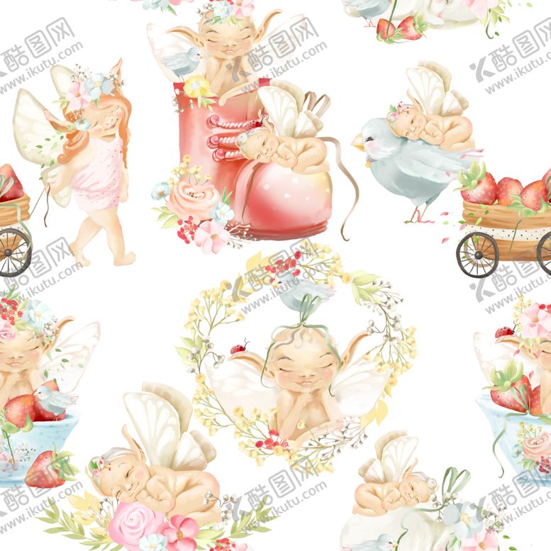 编号：39169510102253559552【酷图网】源文件下载-婴儿仙女花卉背景素材