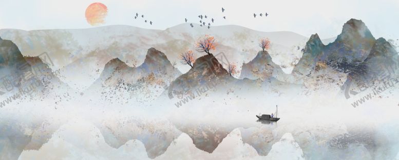 编号：15665901262107237114【酷图网】源文件下载-水墨山水画