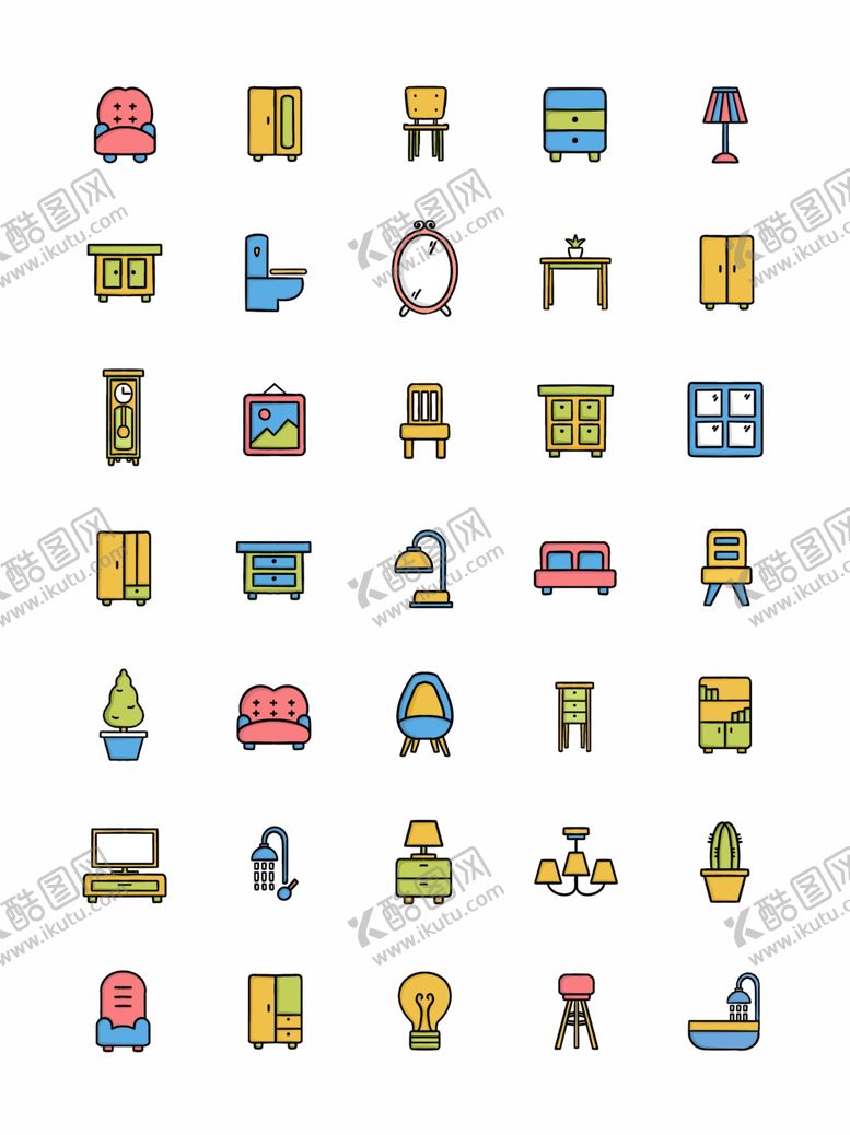 编号：96884309281201076632【酷图网】源文件下载-家具家居图标