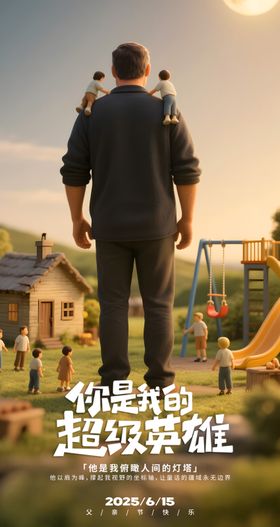 父亲节海报公历日场景背影