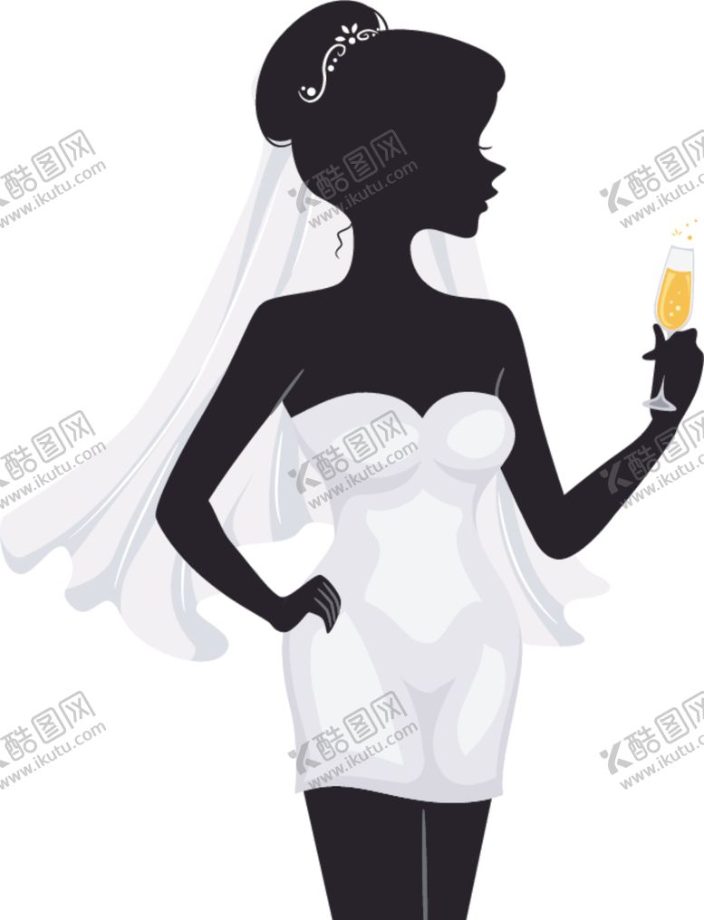 编号：62585507130217343678【酷图网】源文件下载-婚庆人物剪影