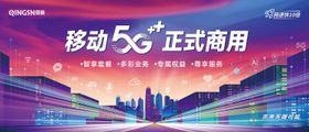 5G网络炫彩智慧城市广告展板海报