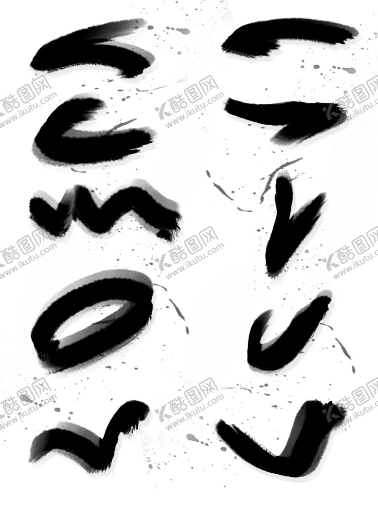 编号：65417909192131481024【酷图网】源文件下载-水墨素材毛笔画素材墨迹素材