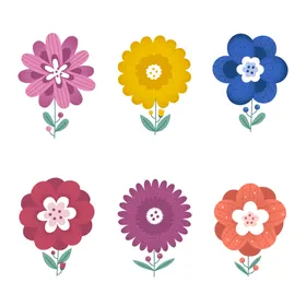 各种花朵手绘卉插图多彩植物