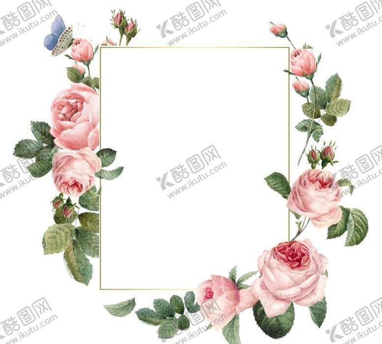 编号：65171810291627144330【酷图网】源文件下载-粉色淡雅清新玫瑰花框