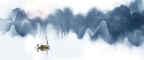水墨山水背景墙