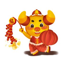 卡通牛形象年素材2021年素材年红包