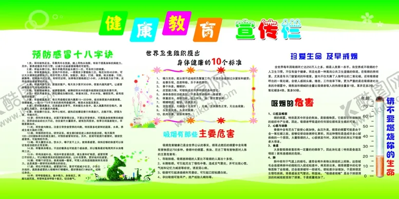 编号：76987605190317025454【酷图网】源文件下载-健康教育宣传栏预防感冒