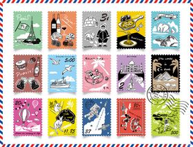 复古漫画风插画图案集合