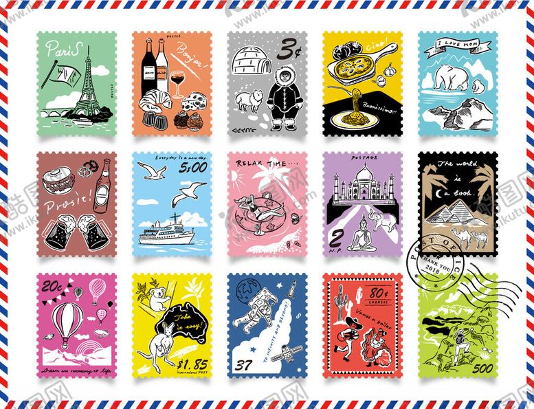 编号：67773104021330387308【酷图网】源文件下载-复古漫画风插画图案集合