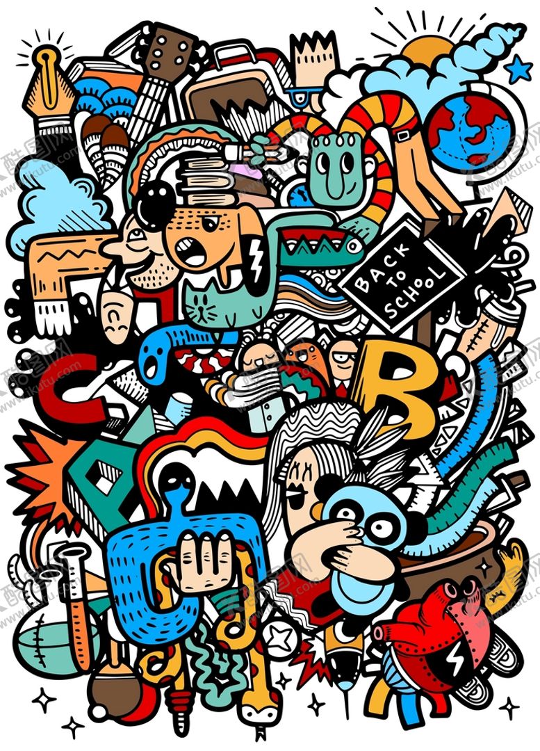 编号：98706509210148201427【酷图网】源文件下载-嘻哈涂鸦卡通插画