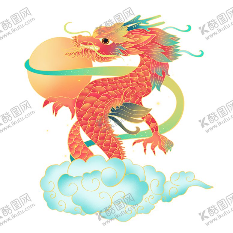 编号：65684905062330565432【酷图网】源文件下载-龙祥云中国风春节元素