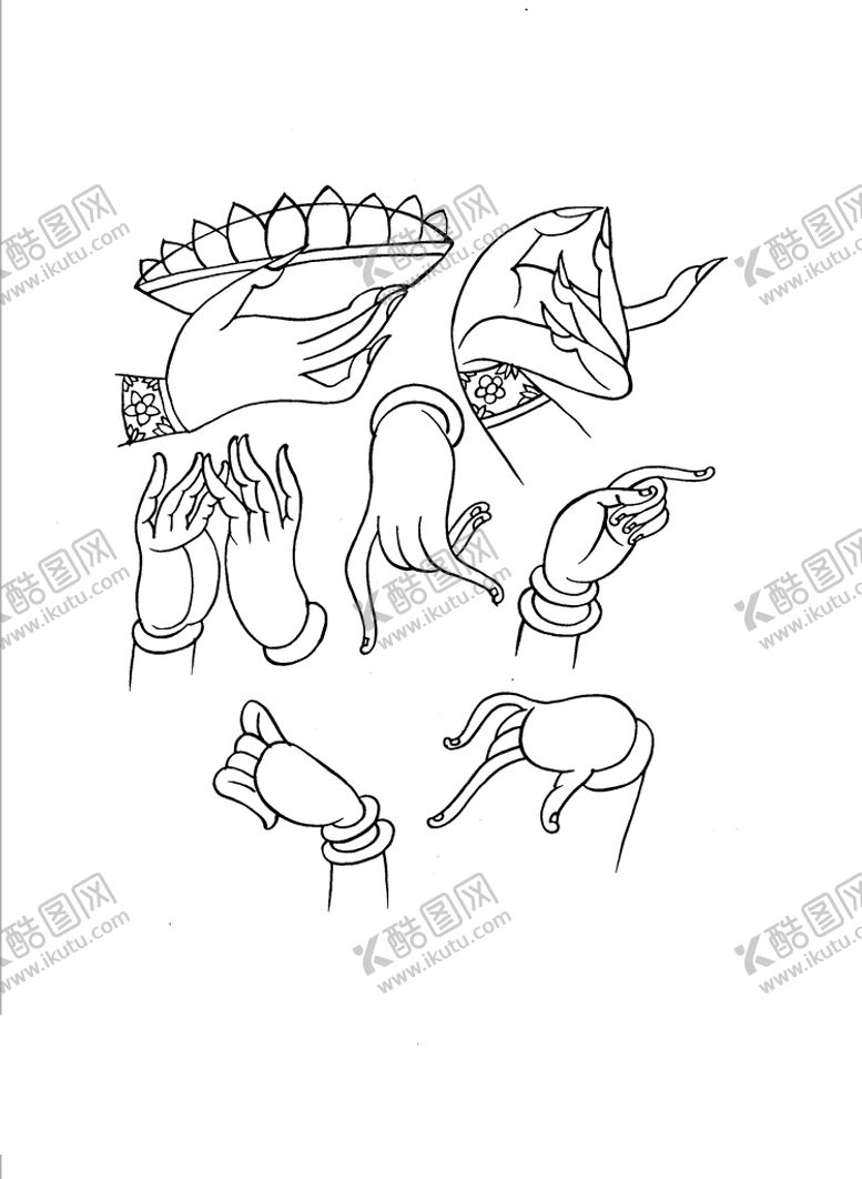 编号：24980810190135215986【酷图网】源文件下载-敦煌手线描