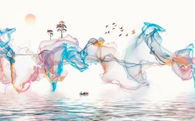 新中式意境水墨山水画装饰画