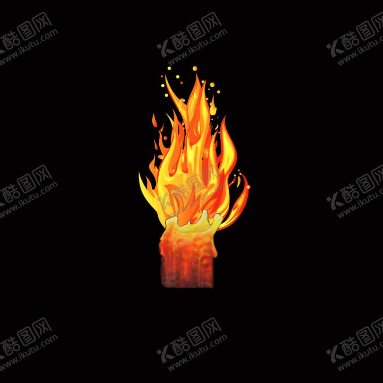 编号：21127209301709307241【酷图网】源文件下载-黑底炫彩手绘火焰蜡烛