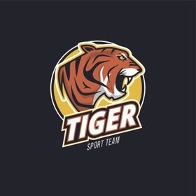 老虎图标logo头logo手绘纹