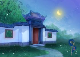 夜晚插画背景