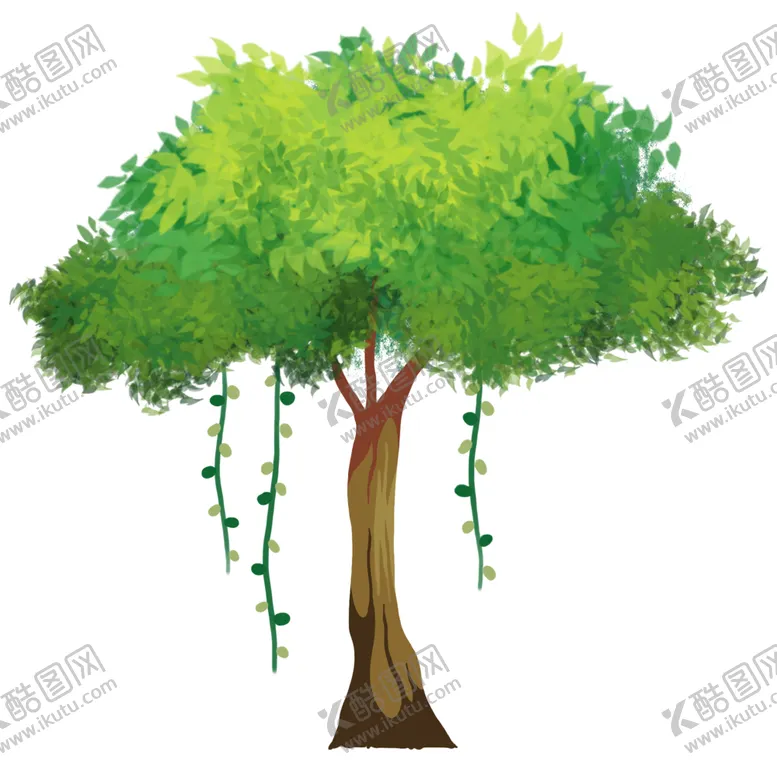 编号：84136202022009071550【酷图网】源文件下载-春天绿植树木插画