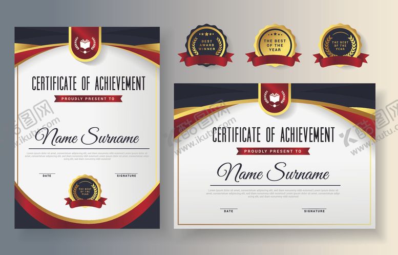 编号：98895204301249332093【酷图网】源文件下载-荣誉证书模板