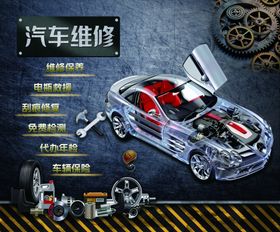 汽车维修背景墙KV