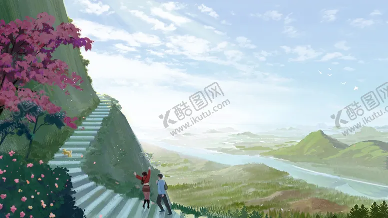 编号：69180710090907132548【酷图网】源文件下载-登山插画