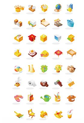 彩绘厨具图标