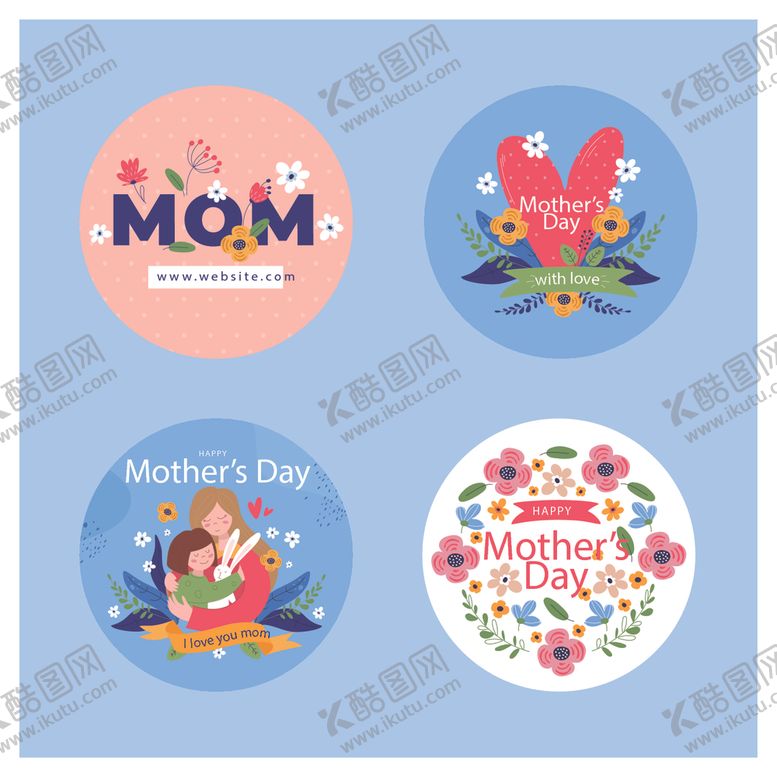 编号：73324510022209188035【酷图网】源文件下载-可爱母亲节主题装饰贴纸
