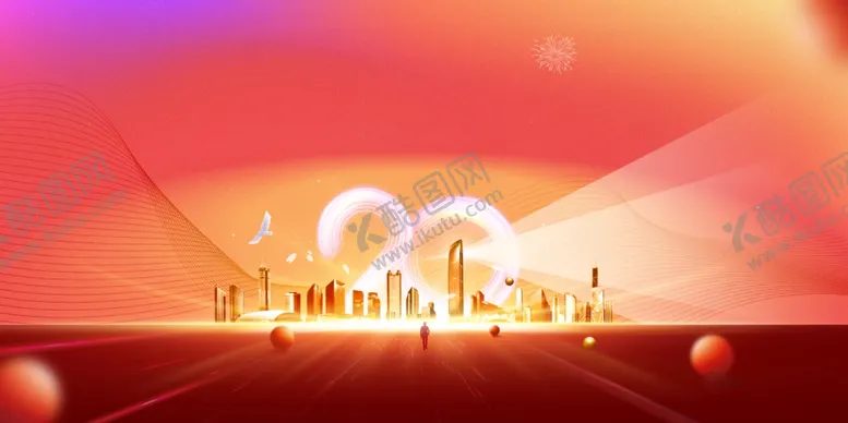 编号：82520704202100359062【酷图网】源文件下载-红色地产背景