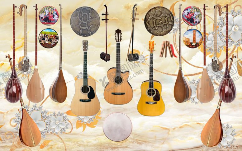 编号：32178004041036242308【酷图网】源文件下载-多样弦乐器展示
