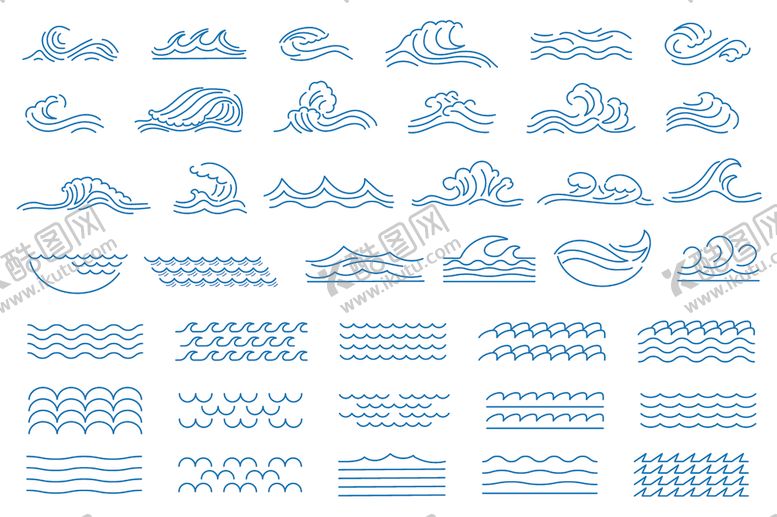 编号：36825101050100518690【酷图网】源文件下载-浪花线条