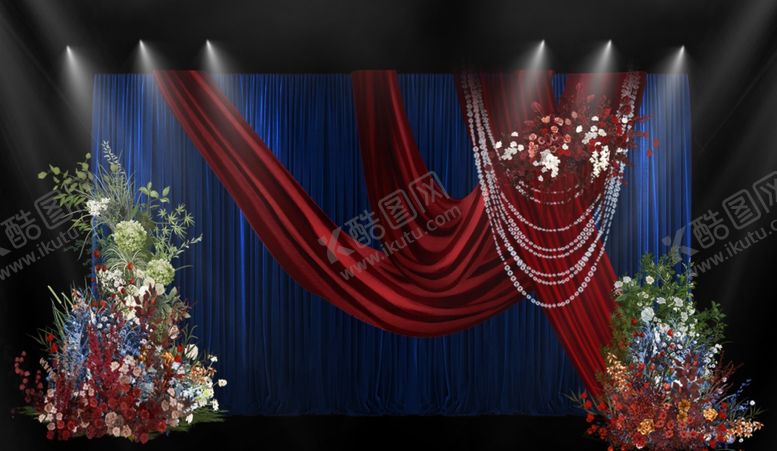 编号：25770612192312455324【酷图网】源文件下载-华丽舞台红幕花卉装饰