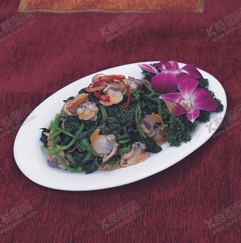 编号：10707809302243238201【酷图网】源文件下载-家常菜菠菜拌毛蚬