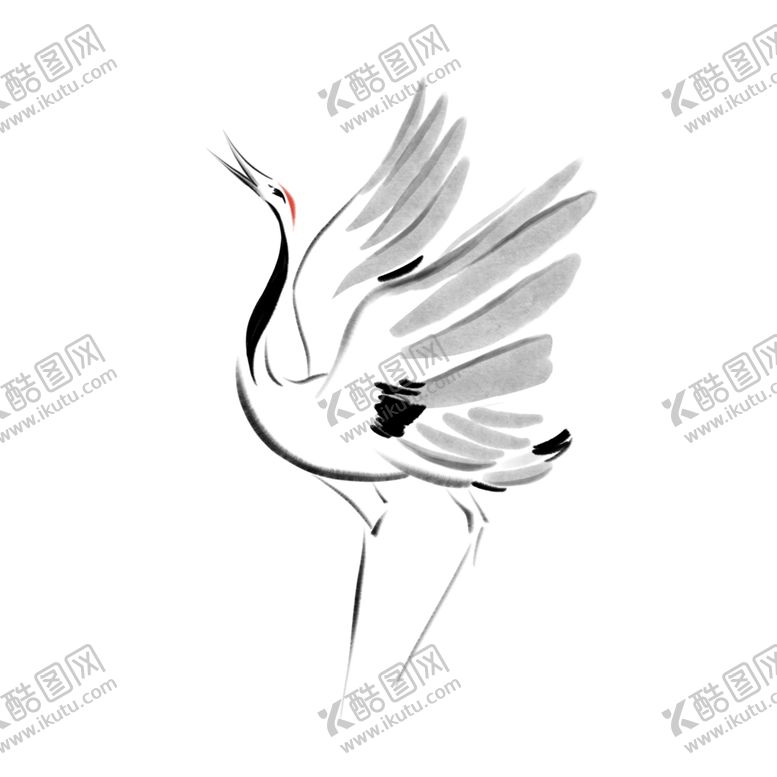 编号：56344405111337023608【酷图网】源文件下载-水墨仙鹤